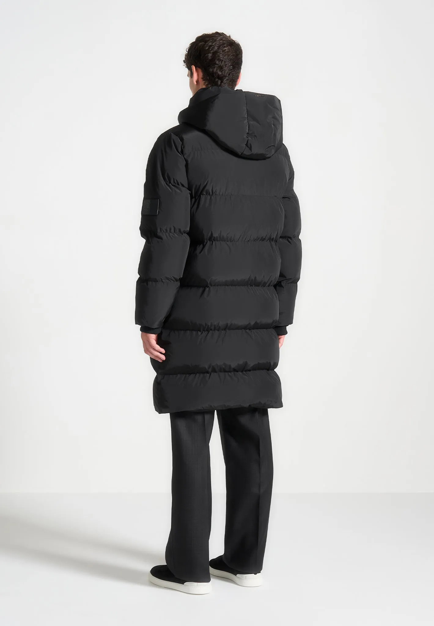 Longline Quilted Puffer Jacket - Black sold by Maniere De Voir product image thumbnail 5
