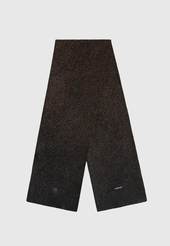 Luen - Ombré Wool Knit Reversible Scarf - Black/Brown sold by Maniere De Voir