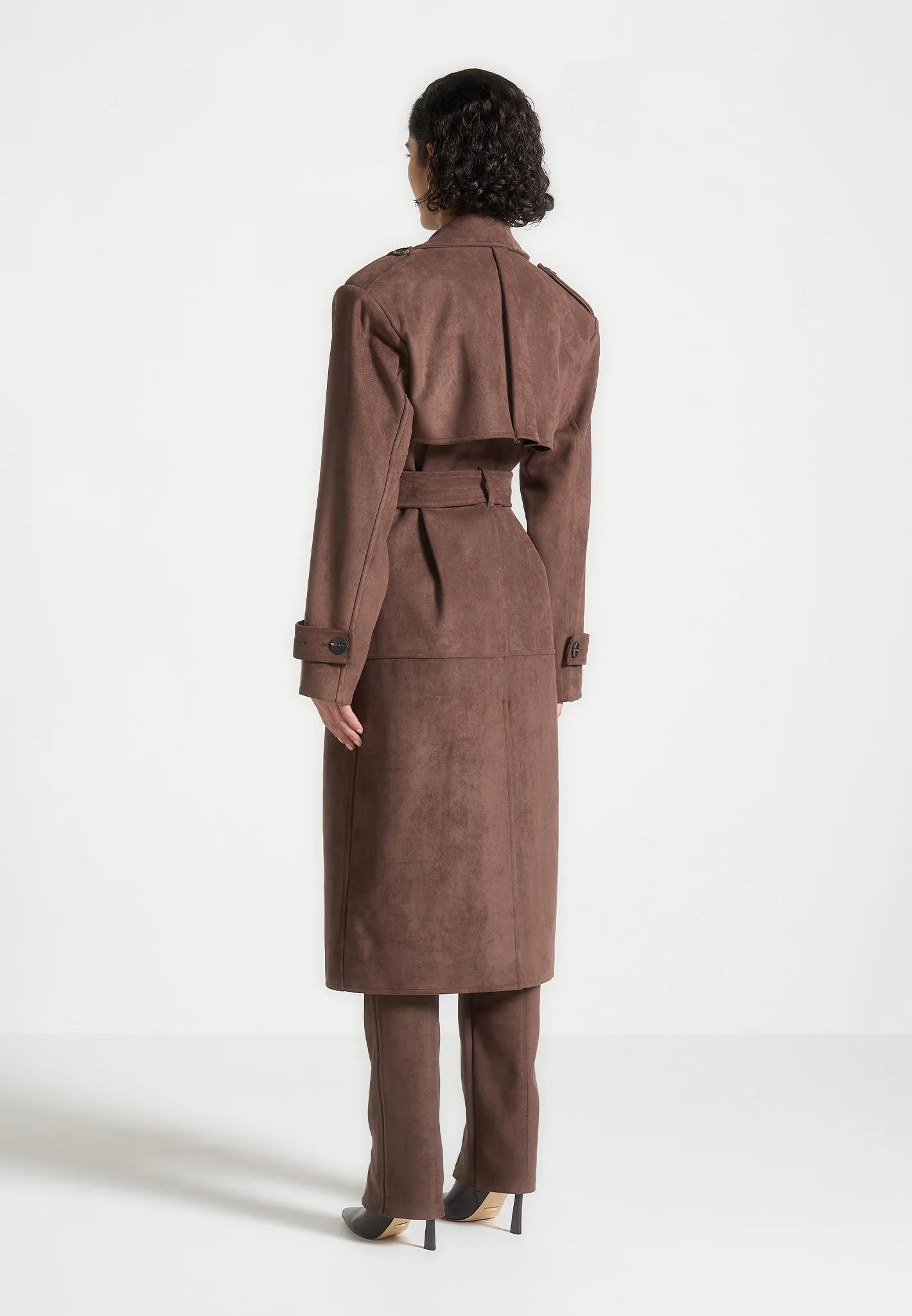 Amance - Suede Trench Coat - Brown sold by Maniere De Voir product image thumbnail 5