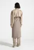 Herringbone & Leather Trench Coat - Taupe sold by Maniere De Voir