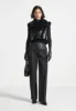 Leather & Plush 2-in-1 Gilet Jacket - Black sold by Maniere De Voir