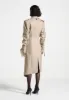 Joana - Tacked Sleeve Asymmetric Tailored Trench Coat - Beige sold by Maniere De Voir