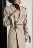 Joana - Tacked Sleeve Asymmetric Tailored Trench Coat - Beige sold by Maniere De Voir