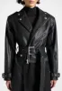 Leather Biker Trench Coat - Black sold by Maniere De Voir