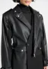 Leather Biker Trench Coat - Black sold by Maniere De Voir