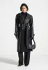Leather Biker Trench Coat - Black sold by Maniere De Voir