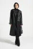 Leather Biker Trench Coat - Black sold by Maniere De Voir