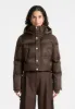 Nylon Eiffel Cropped Puffer Jacket - Brown sold by Maniere De Voir