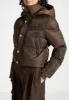 Nylon Eiffel Cropped Puffer Jacket - Brown sold by Maniere De Voir
