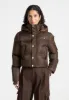 Nylon Eiffel Cropped Puffer Jacket - Brown sold by Maniere De Voir