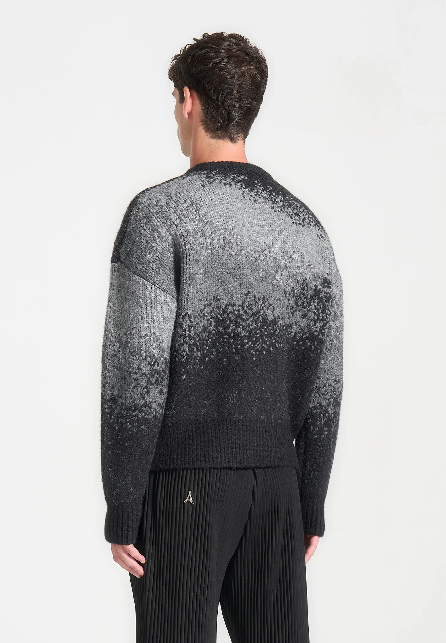 Ombré Knit Crewneck Sweater - Grey sold by Maniere De Voir product image thumbnail 5