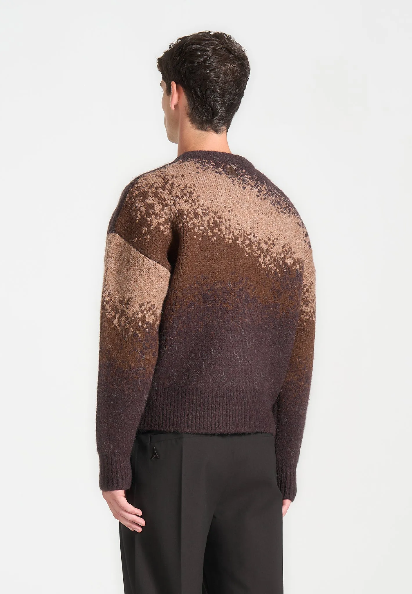Ombré Knit Crewneck Sweater - Brown sold by Maniere De Voir product image thumbnail 5