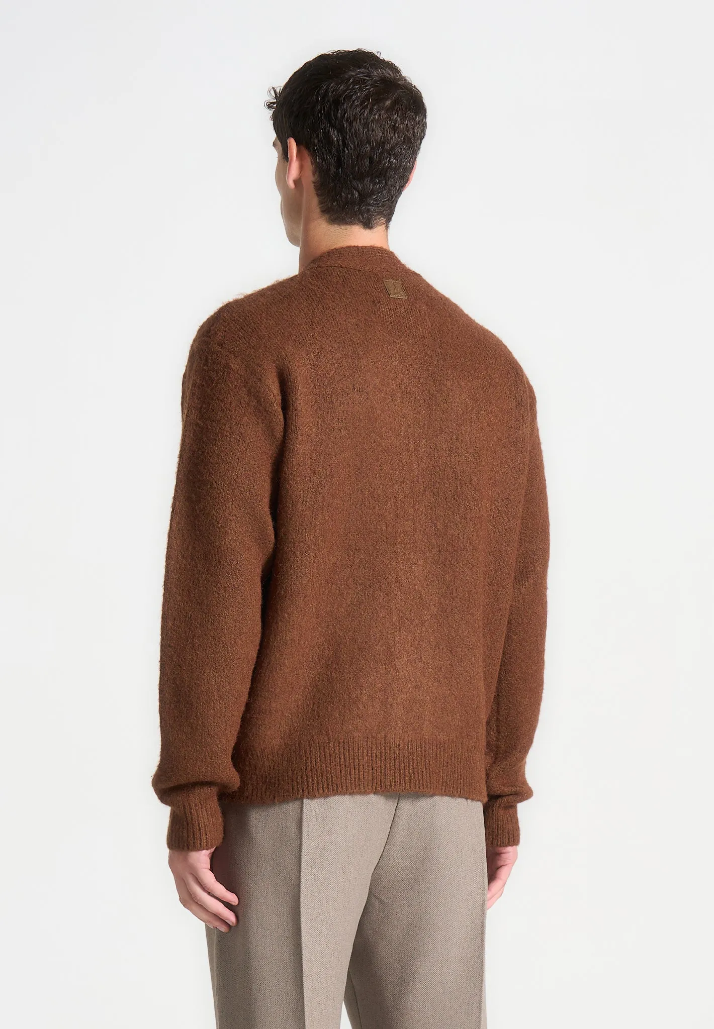 Brushed Wool Knit Cardigan - Rust sold by Maniere De Voir product image thumbnail 5