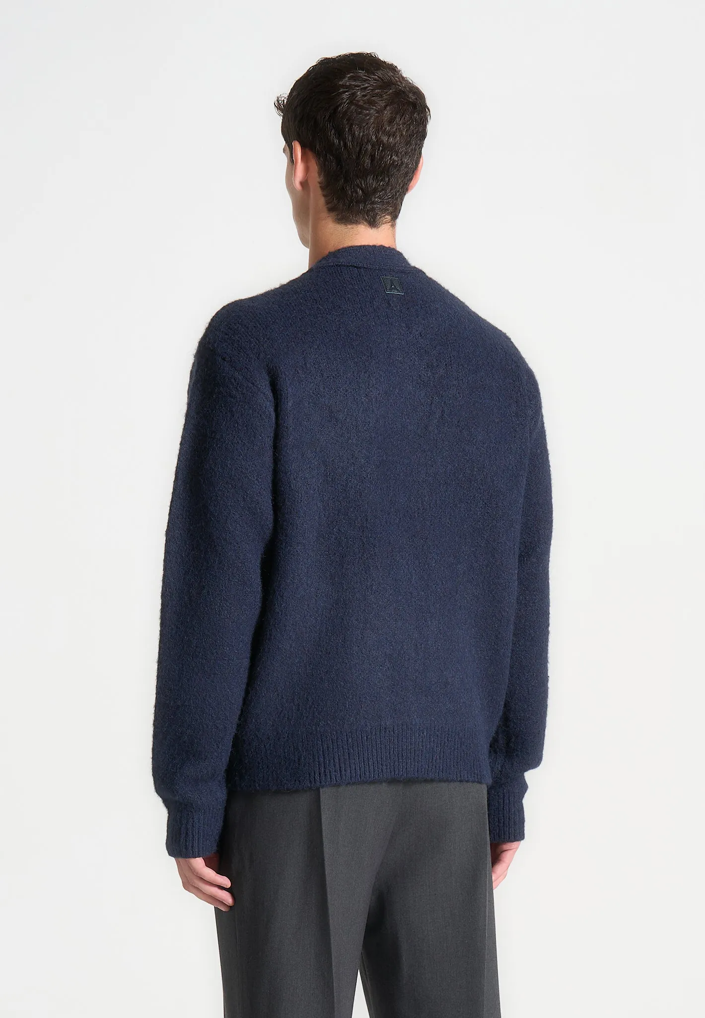 Brushed Wool Knit Cardigan - Navy sold by Maniere De Voir product image thumbnail 5