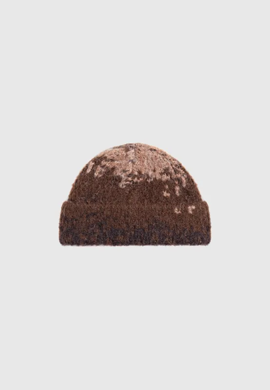 Karel - Ombré Knit Beanie Hat - Taupe sold by Maniere De Voir