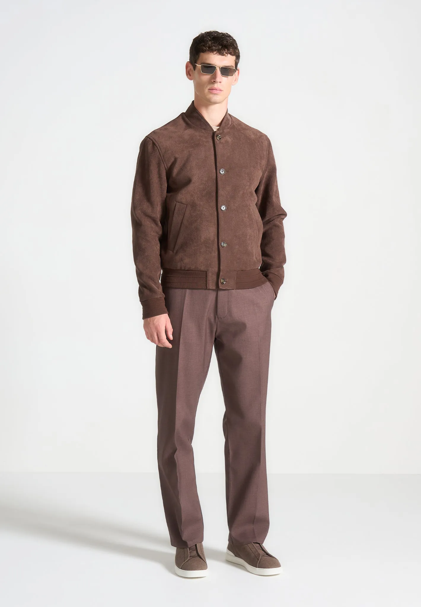 Suede Bomber Jacket - Brown sold by Maniere De Voir
