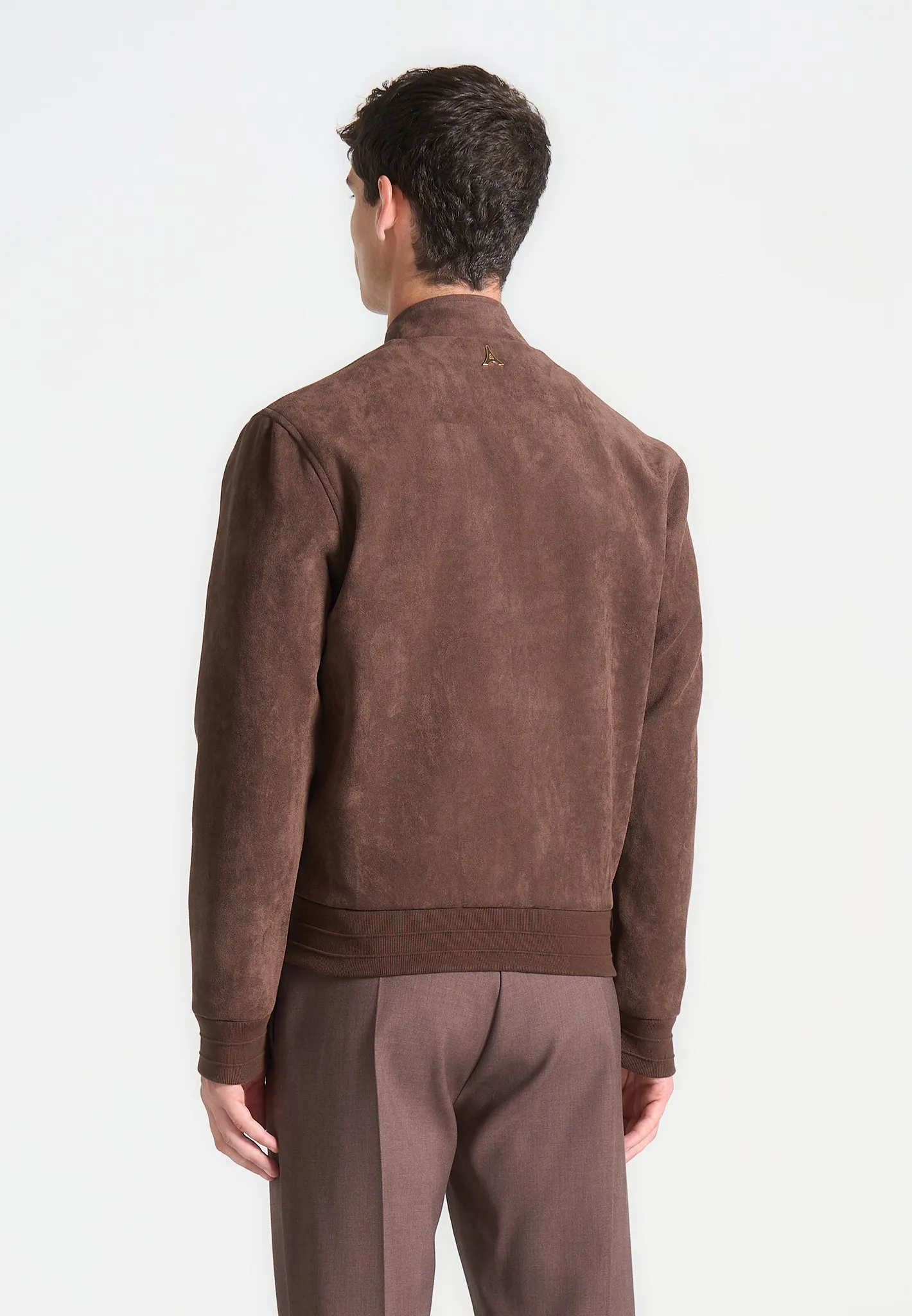 Suede Bomber Jacket - Brown sold by Maniere De Voir product image thumbnail 5