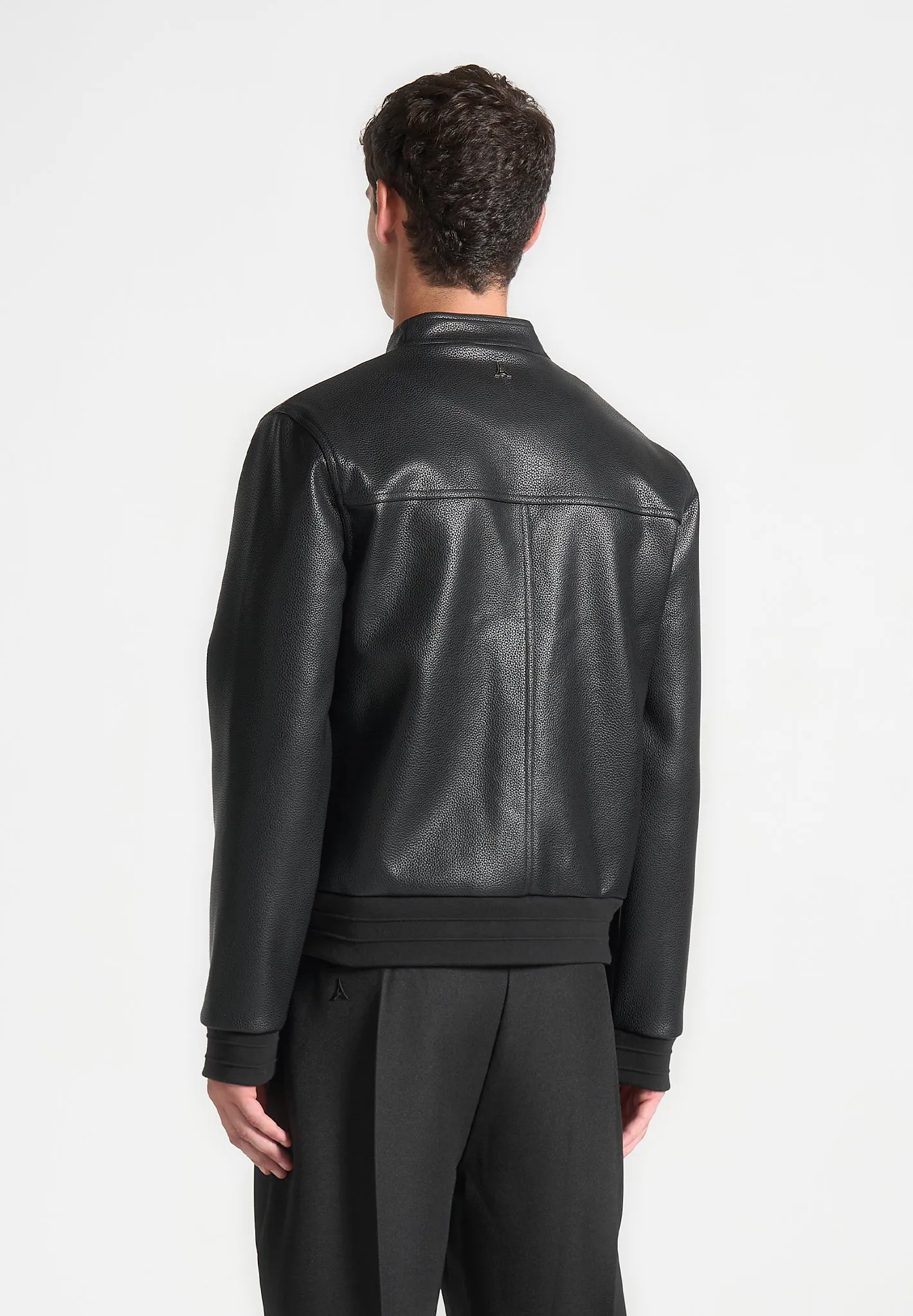 Pebbled Leather Cardigan - Black sold by Maniere De Voir product image thumbnail 5