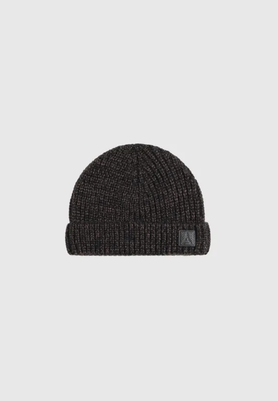 Brushed Wool Beanie Hat - Black sold by Maniere De Voir
