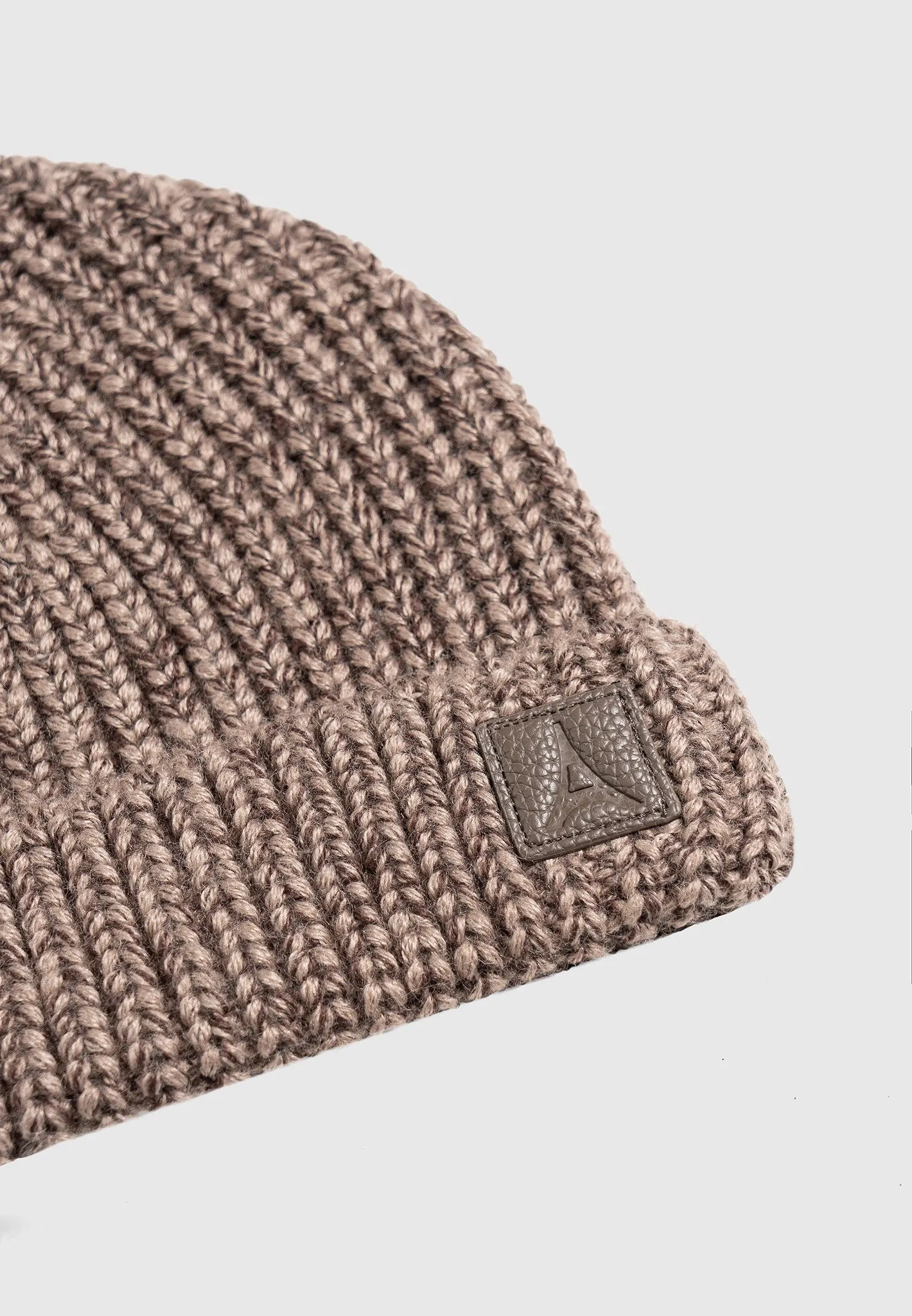 Brushed Wool Beanie Hat - Taupe sold by Maniere De Voir product image thumbnail 2