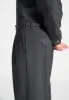 Pierre - Relaxed Fit Hatched Tailored Trousers - Grey sold by Maniere De Voir