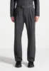 Pierre - Relaxed Fit Hatched Tailored Trousers - Grey sold by Maniere De Voir