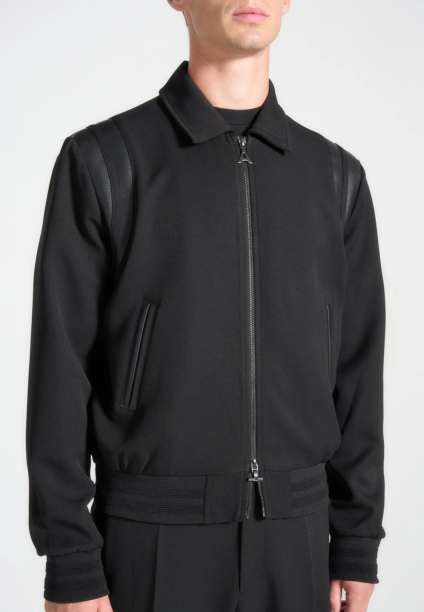 Denis - Tailored Varsity Jacket - Black sold by Maniere De Voir product image thumbnail 4