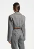 Herringbone Wide Shoulder Cropped Blazer - Grey sold by Maniere De Voir