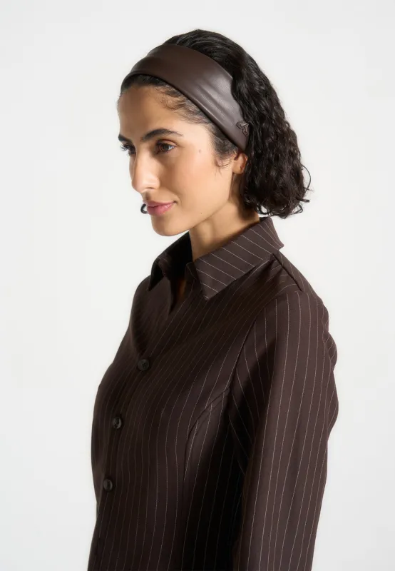 Lilou - Leather Eiffel Headband - Brown sold by Maniere De Voir