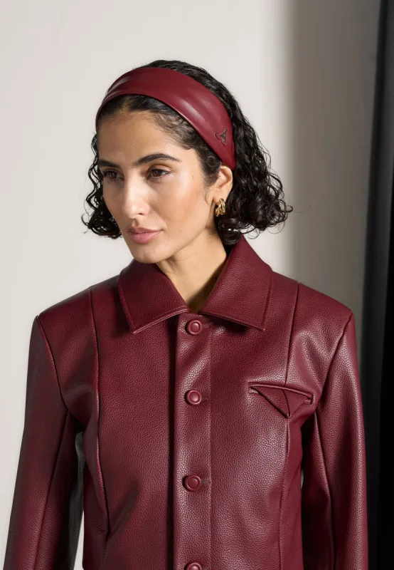 Lilou - Leather Eiffel Headband - Wine Red sold by Maniere De Voir