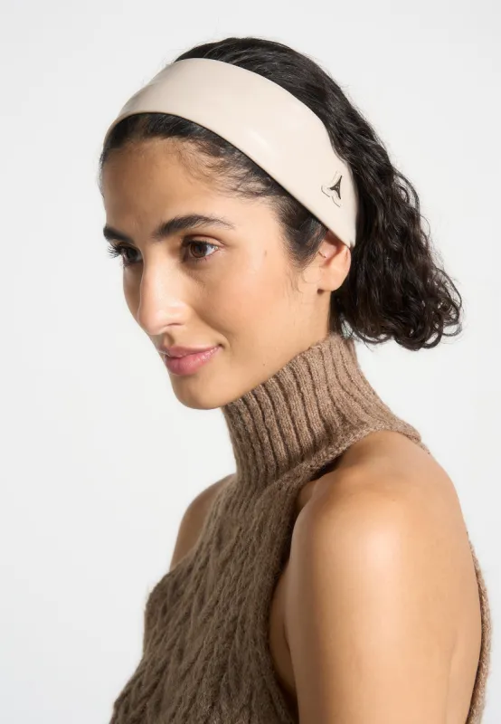 Lilou - Leather Eiffel Headband - Beige sold by Maniere De Voir
