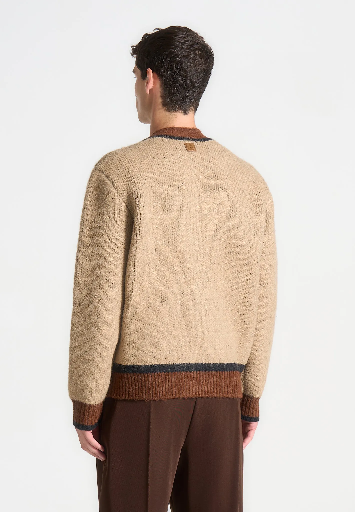 Contrast Knit Cardigan - Beige sold by Maniere De Voir product image thumbnail 5