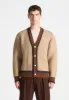 Contrast Knit Cardigan - Beige sold by Maniere De Voir