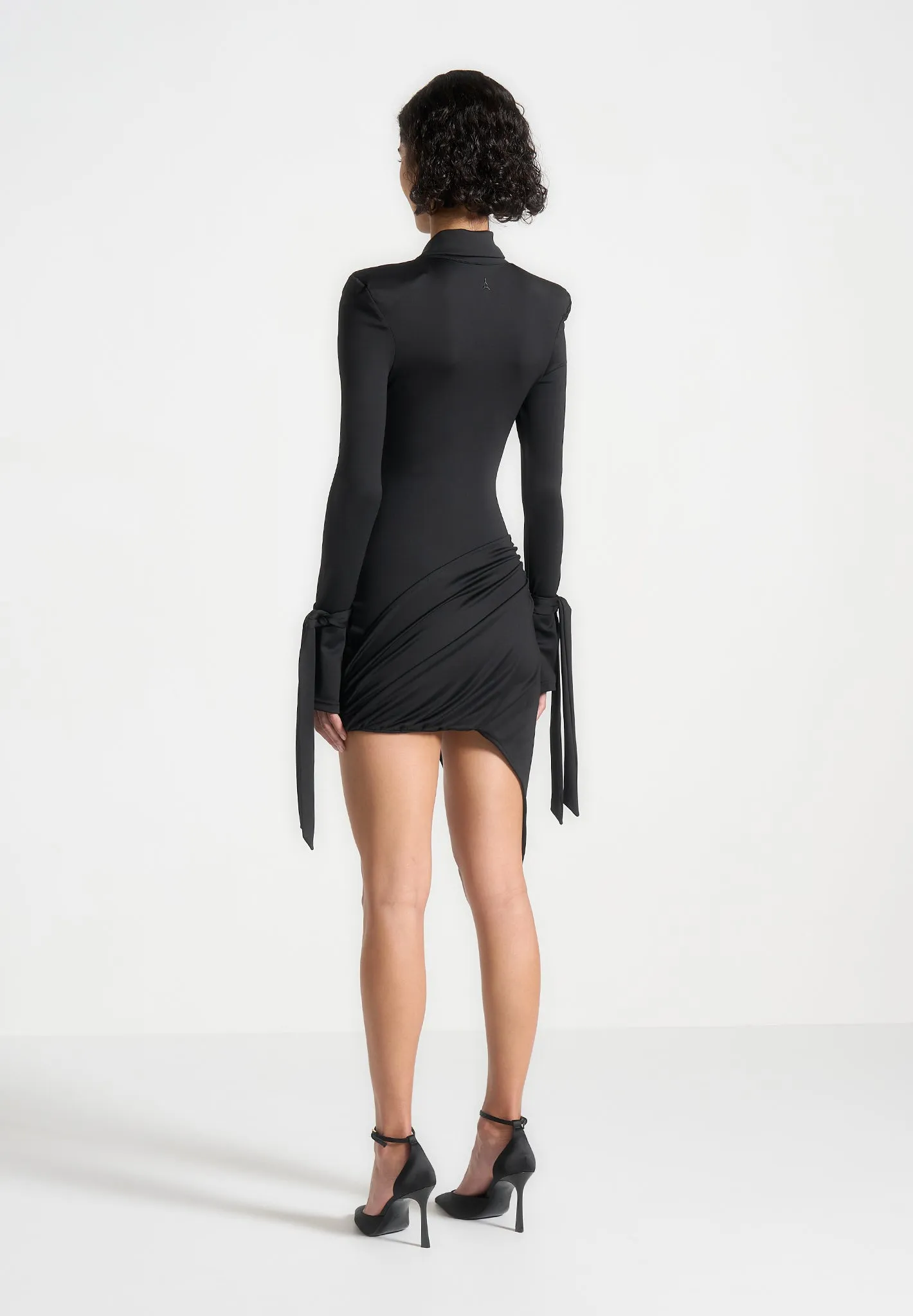 Diane - Draped Asymmetric Mini Dress - Black sold by Maniere De Voir product image thumbnail 2