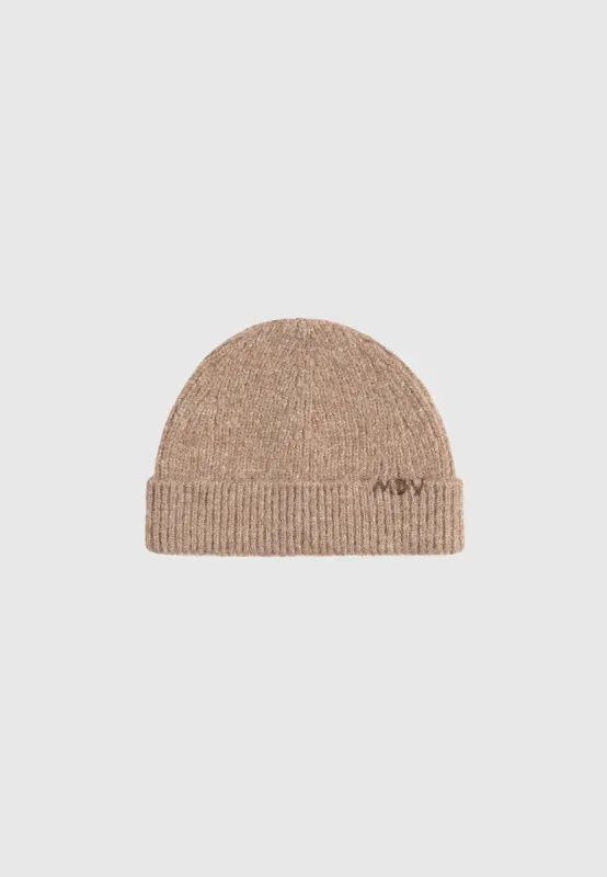 Solan - MDV Handstitched Wool Knit Beanie - Beige sold by Maniere De Voir