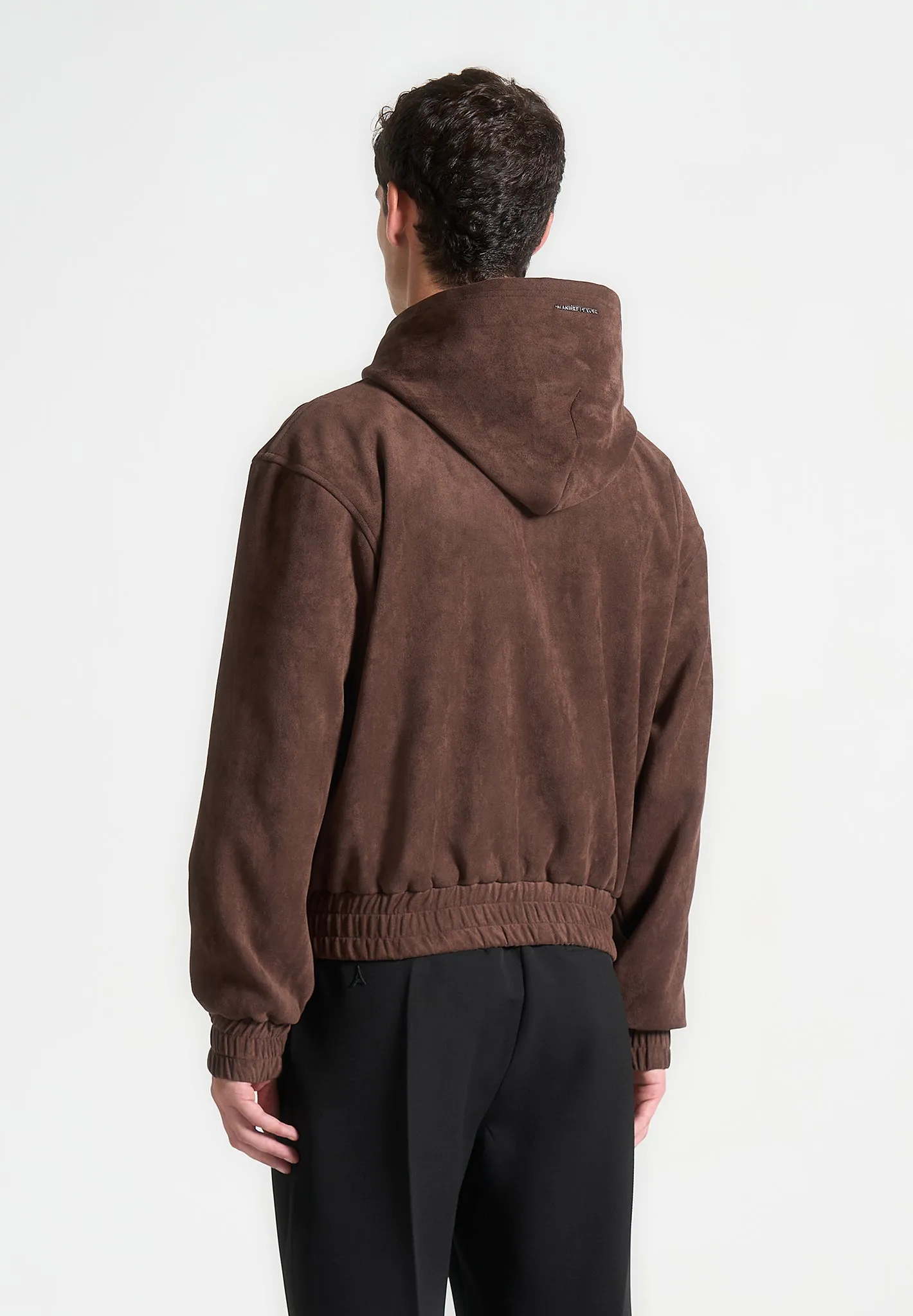 Cropped Suede Hoodie - Brown sold by Maniere De Voir product image thumbnail 5