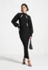 Balloon Sleeve Knitted Contour Maxi Dress - Black sold by Maniere De Voir