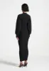 Balloon Sleeve Knitted Contour Maxi Dress - Black sold by Maniere De Voir