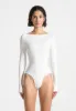 Éva - Boat Neck Bodysuit - White sold by Maniere De Voir