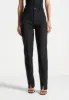 Suede Straight Leg Trousers - Black sold by Maniere De Voir