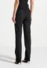 Suede Straight Leg Trousers - Black sold by Maniere De Voir
