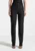 Suede Straight Leg Trousers - Black sold by Maniere De Voir
