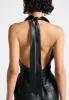 Leather Halterneck Cargo Jumpsuit - Black sold by Maniere De Voir