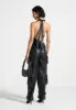 Leather Halterneck Cargo Jumpsuit - Black sold by Maniere De Voir