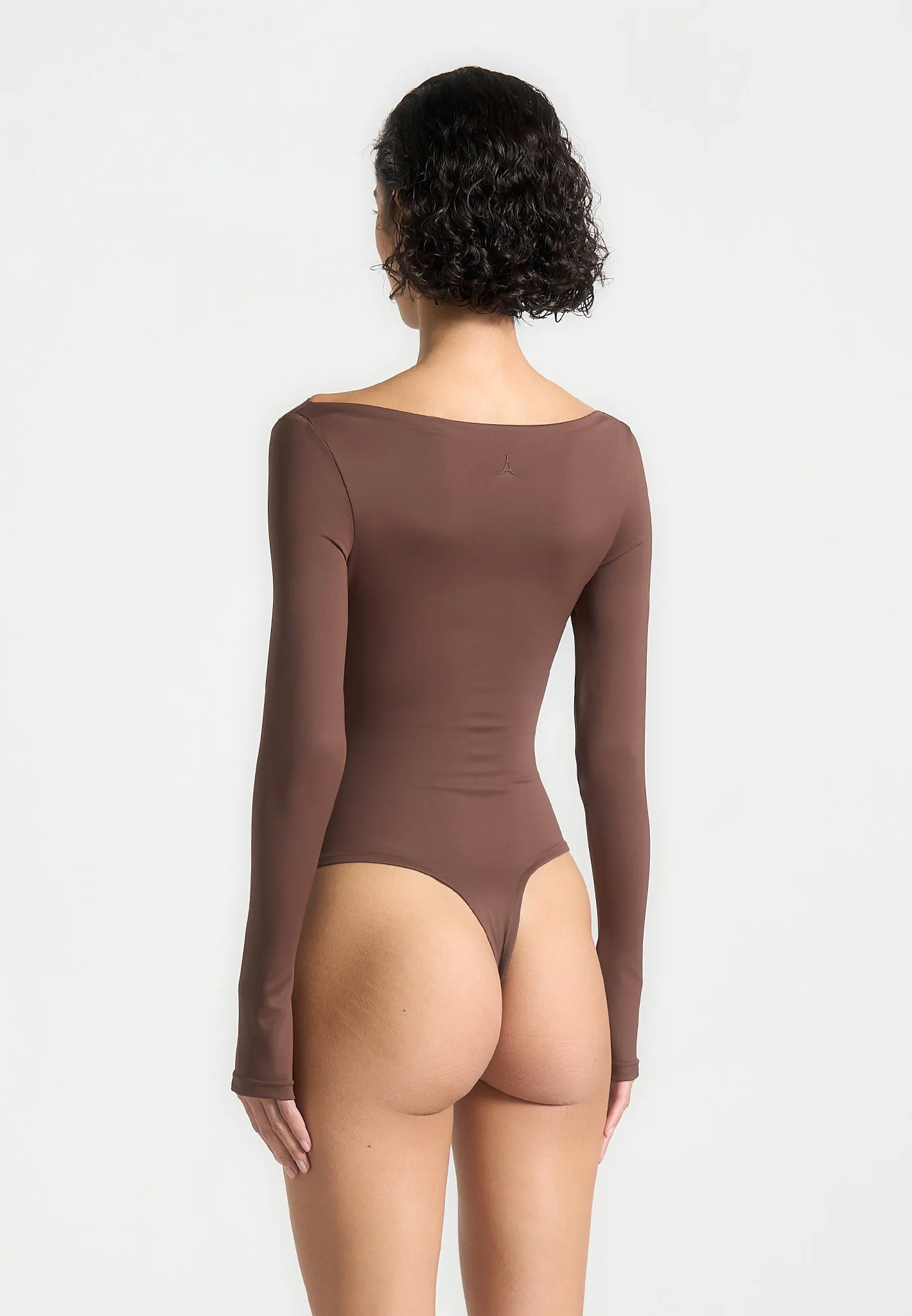 Eva - Boat Neck Bodysuit - Brown sold by Maniere De Voir product image thumbnail 4