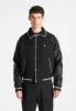Tweed & Leather Varsity Jacket - Black sold by Maniere De Voir