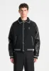 Tweed & Leather Varsity Jacket - Black sold by Maniere De Voir