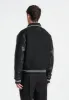 Tweed & Leather Varsity Jacket - Black sold by Maniere De Voir