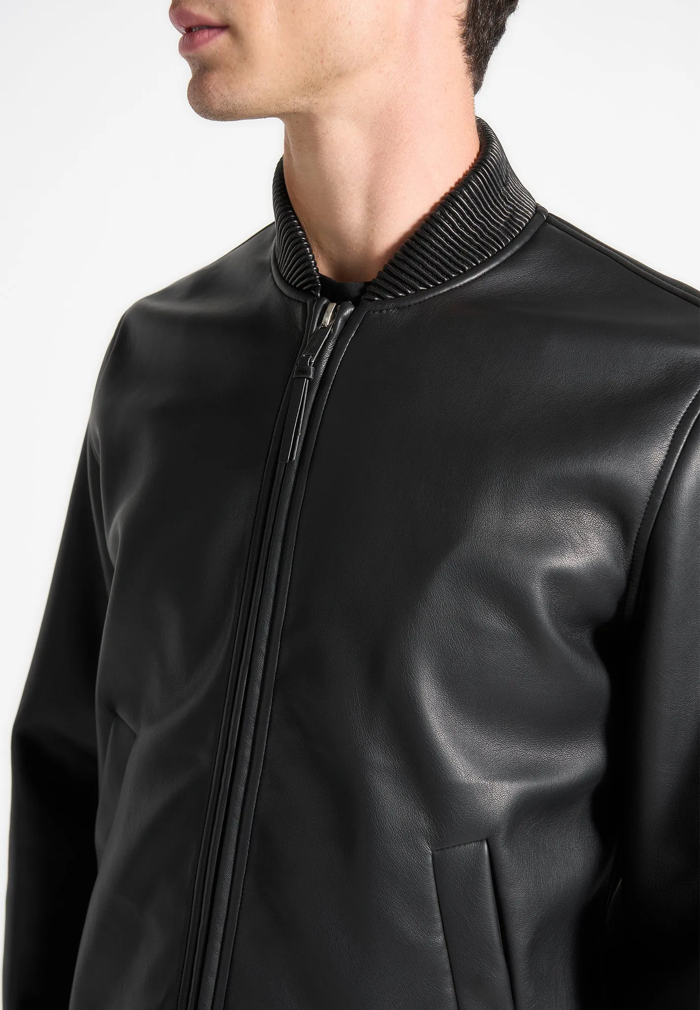 Leather Bomber Jacket - Black sold by Maniere De Voir product image thumbnail 2