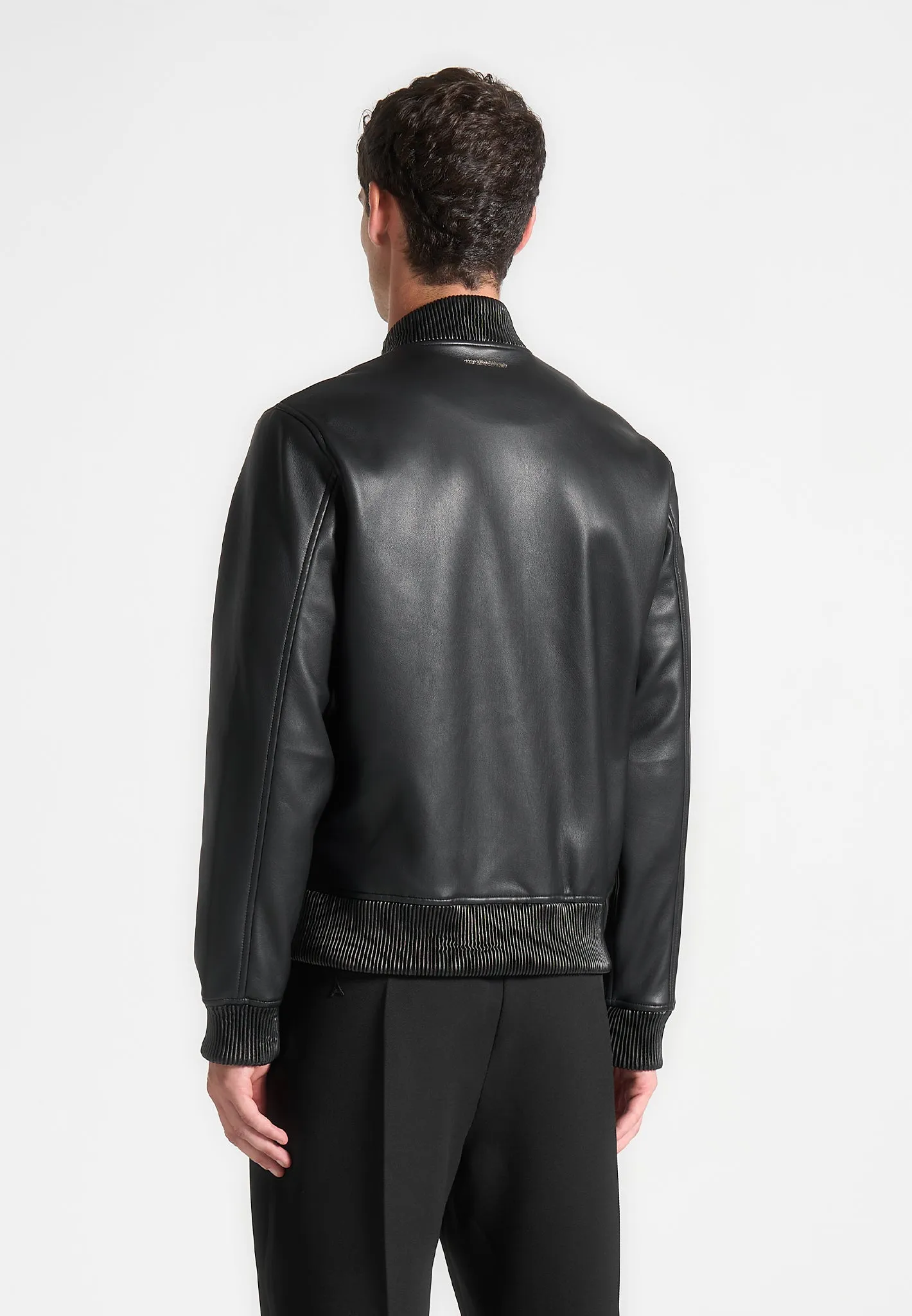 Leather Bomber Jacket - Black sold by Maniere De Voir product image thumbnail 5